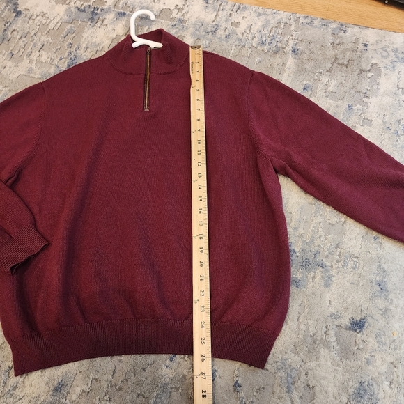 Viyella 100% Merino Wool Maroon 1/2 Zip Sweater Mens Size XXL - Picture 4 of 16